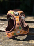 Arnés Croissant Happy Pets - marrón chocolate con estampado de croissants