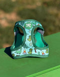 Arnés Dino Happy Pets - verde menta con estampado de dinosaurios
