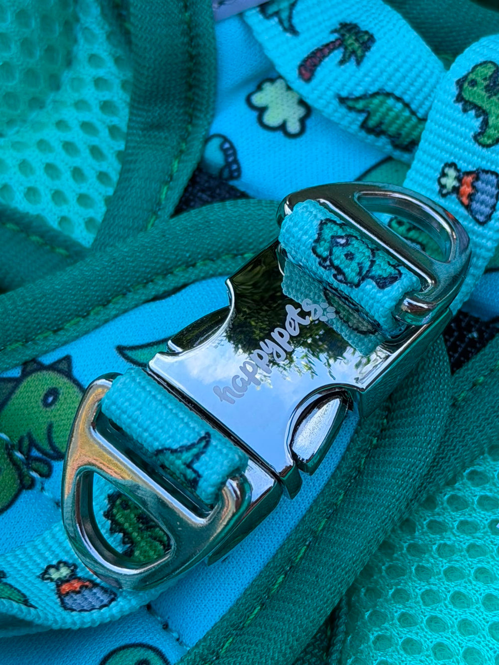 Arnés Dino Happy Pets, detalle de la malla transpirable